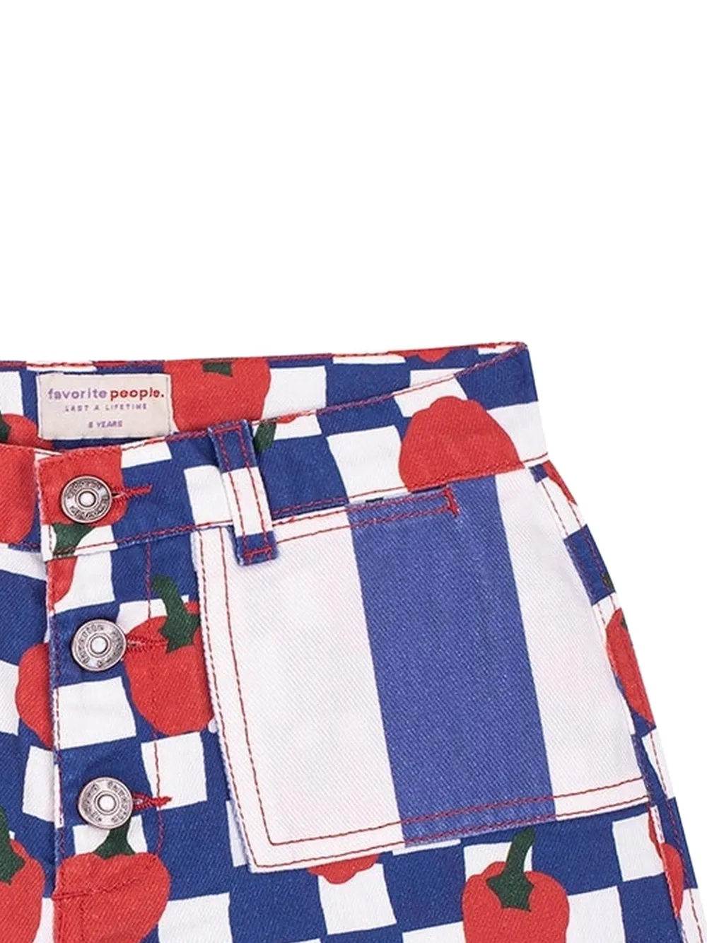 Favorite People La Cantina geruite shorts met print Blauw