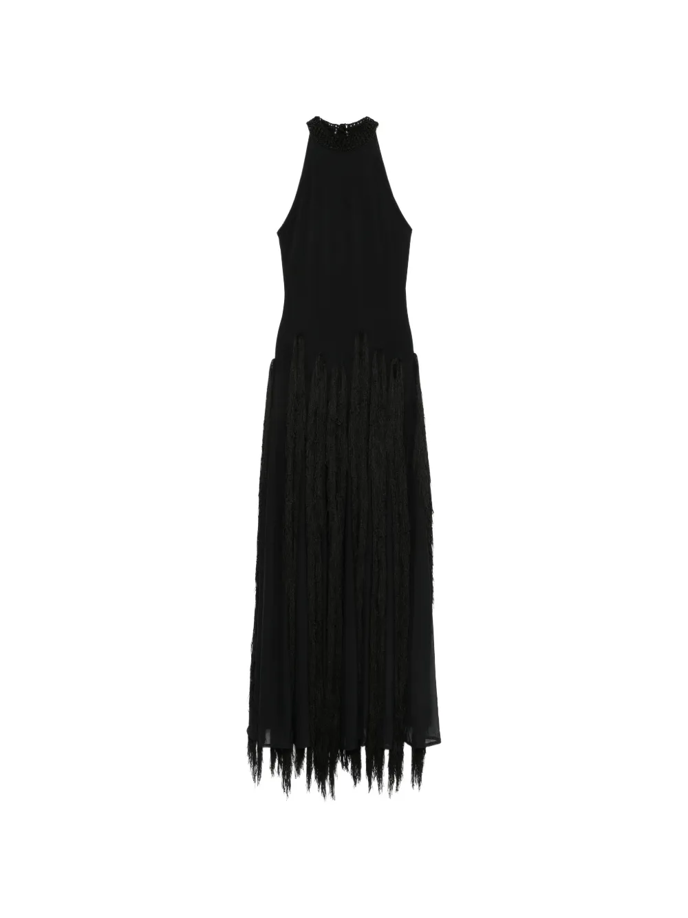 Bless tassel crocheted maxi dress - Nero