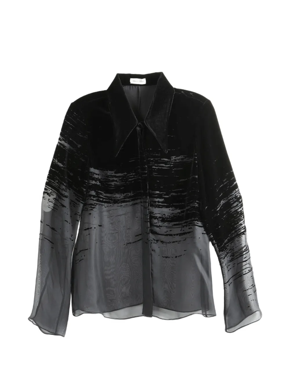 Grace Ling glitch-patterned long-sleeved top - Nero