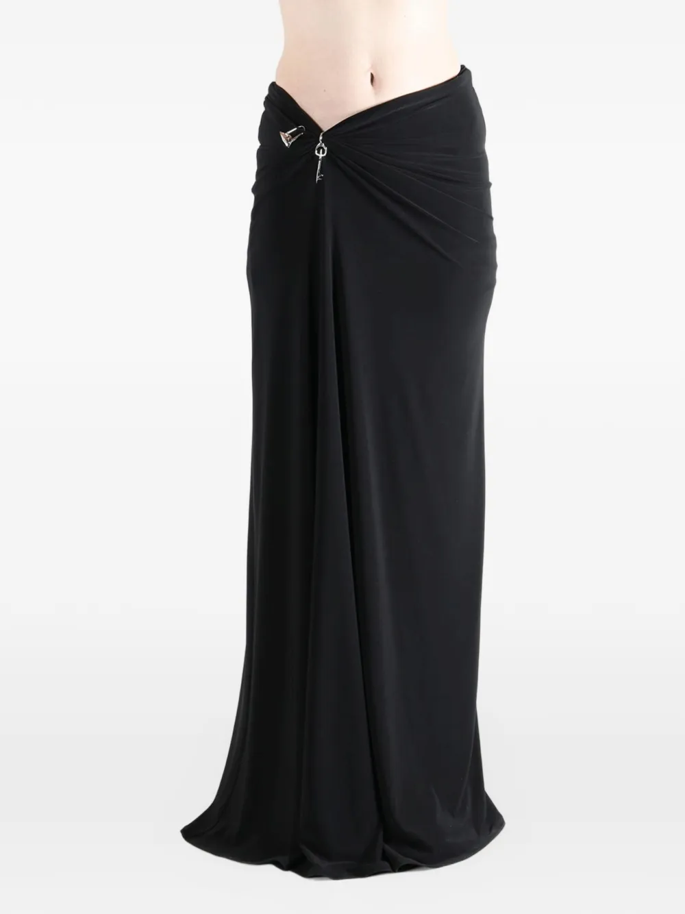 Grace Ling Maxi-rok met sleutel-detail Zwart