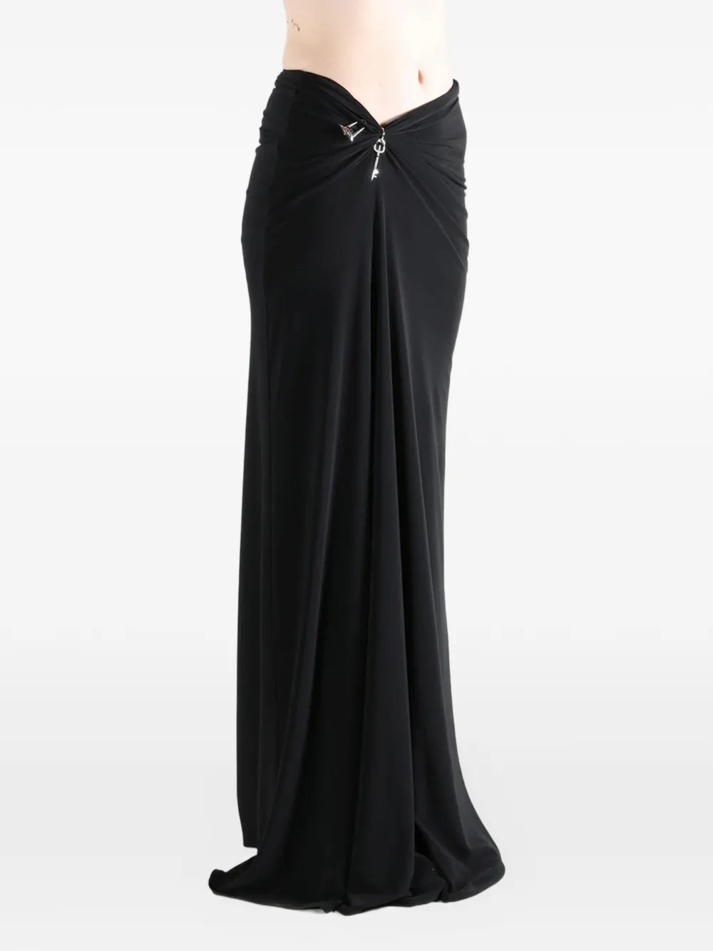 Grace Ling Maxi-rok met sleutel-detail Zwart