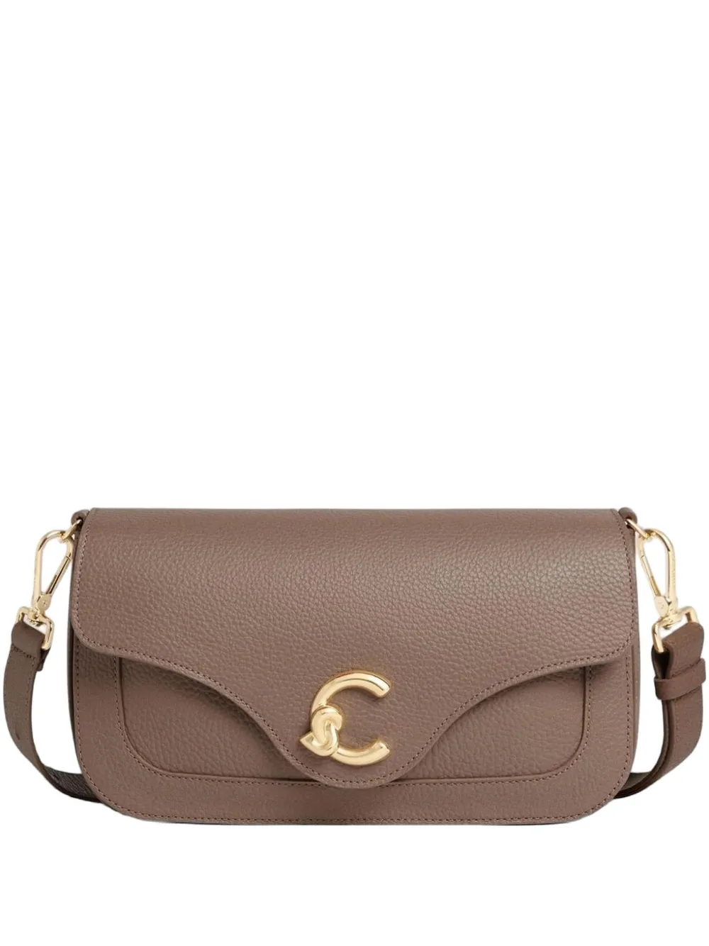 Coccinelle logo hardware shoulder bag - Neutrals