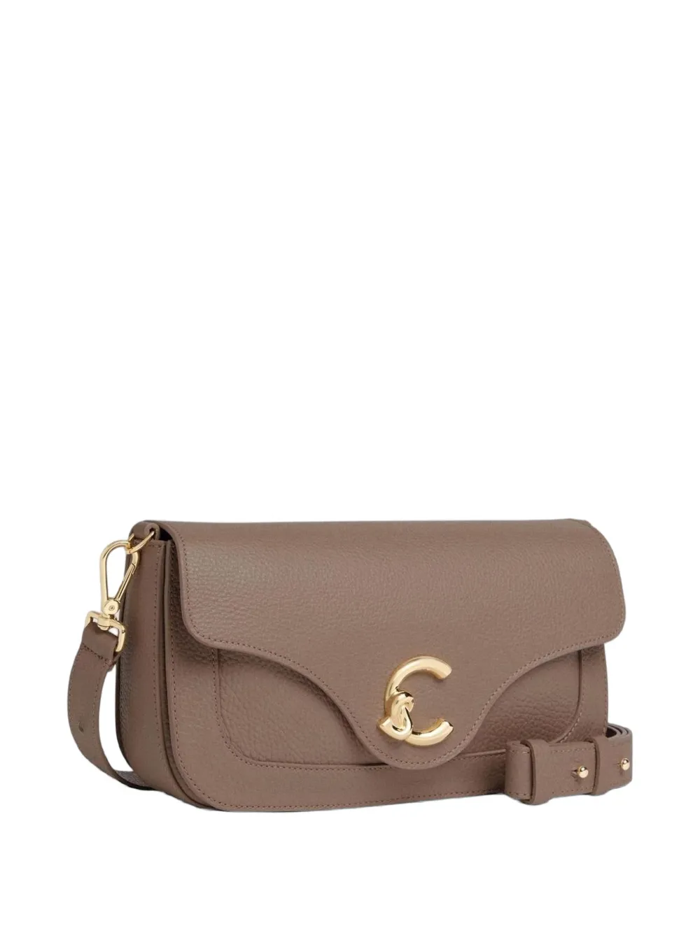 Coccinelle Schoudertas met logo Beige