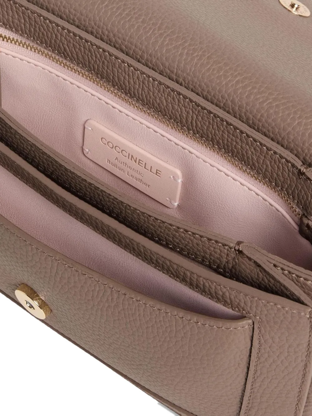 Coccinelle Schoudertas met logo Beige