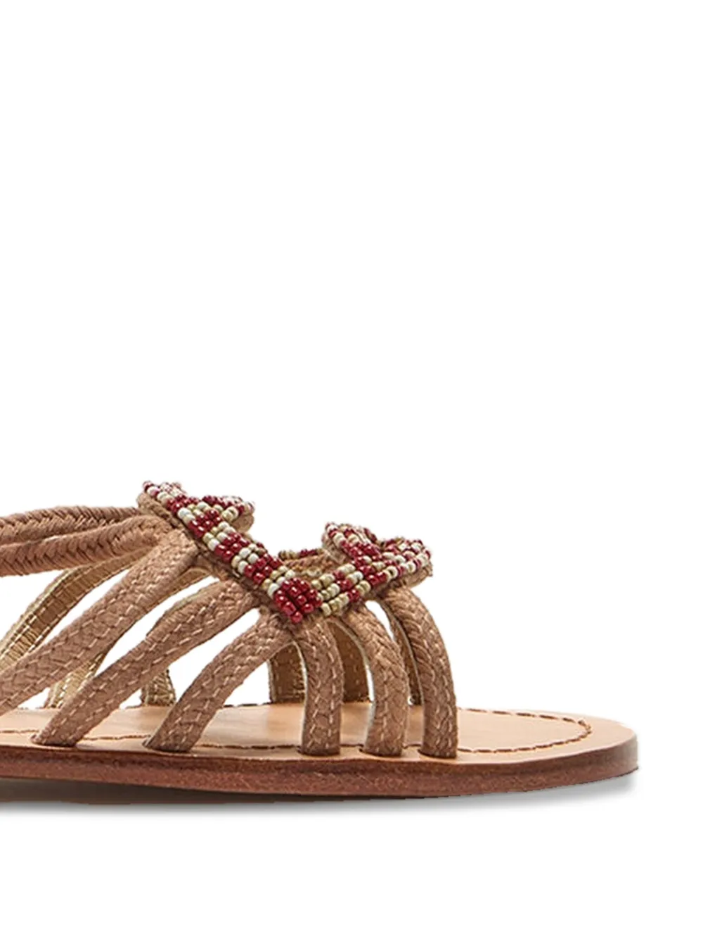 MALIPARMI Sandalen met kralen Bruin