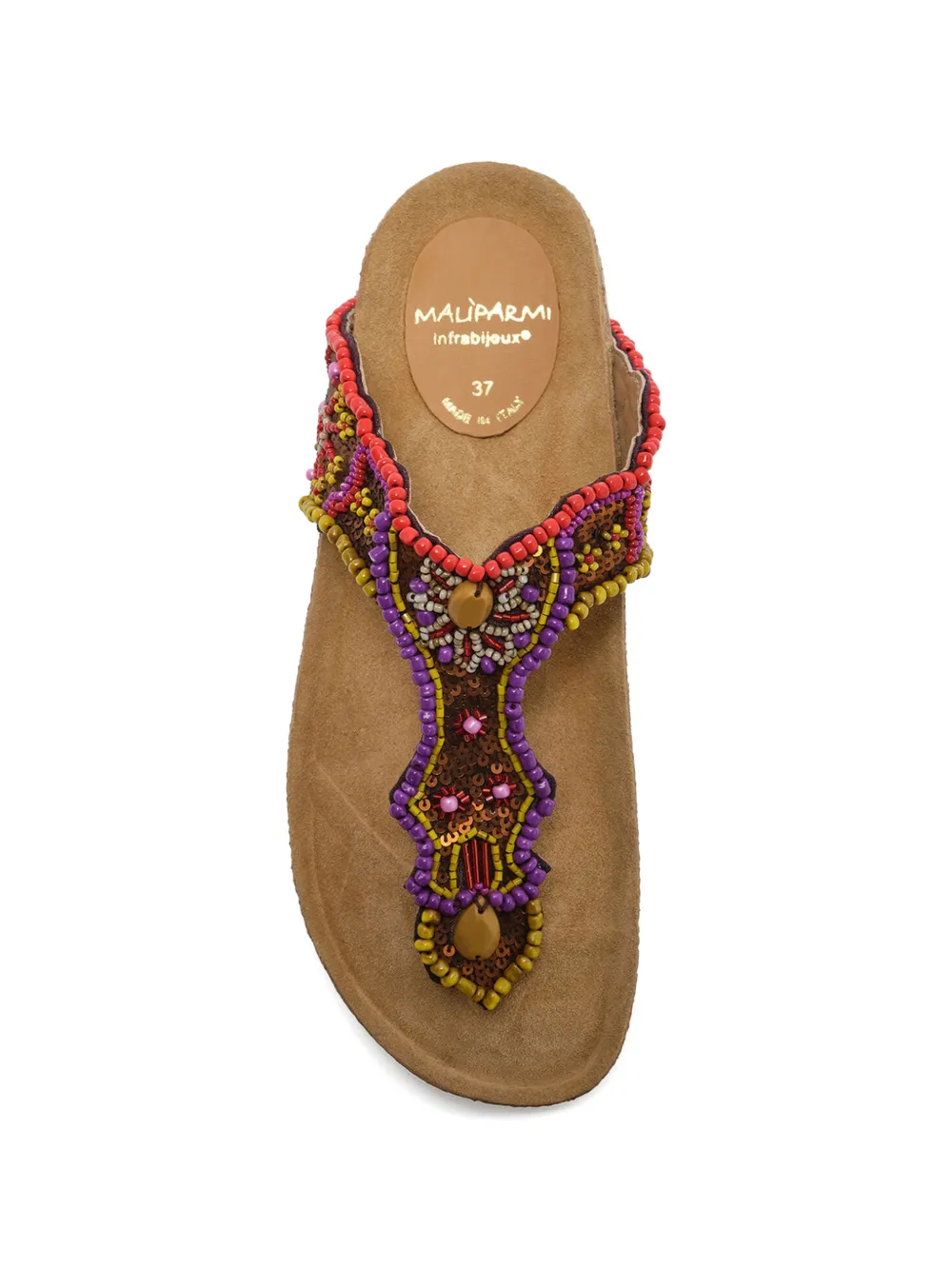 MALIPARMI Sandalen met kralen Paars