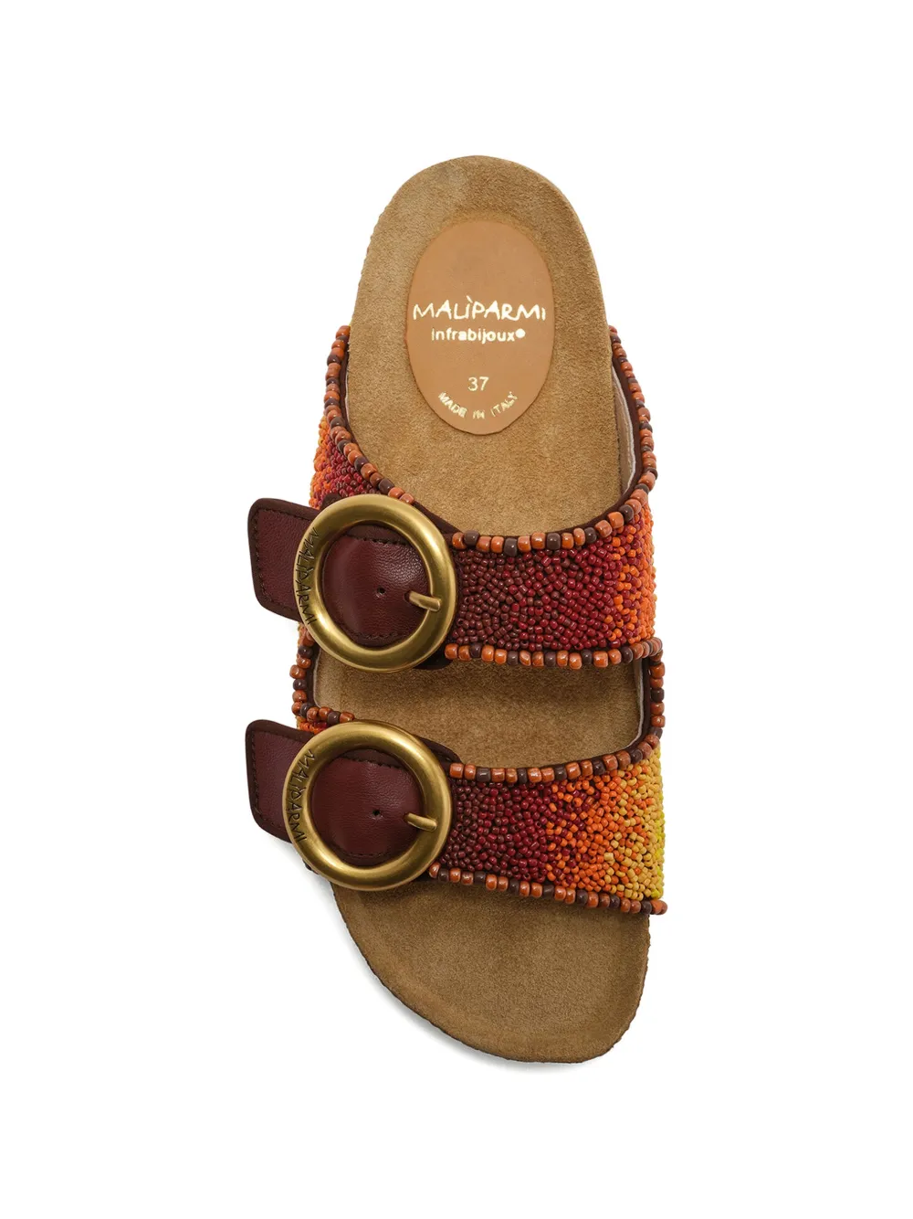 MALIPARMI Sandalen met dubbele bandjes Rood