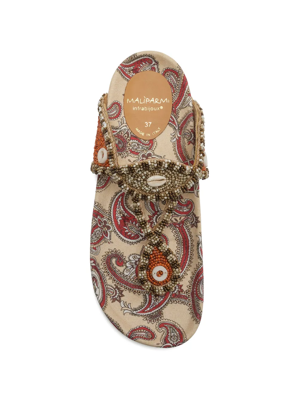 MALIPARMI Sandalen met kralen Beige