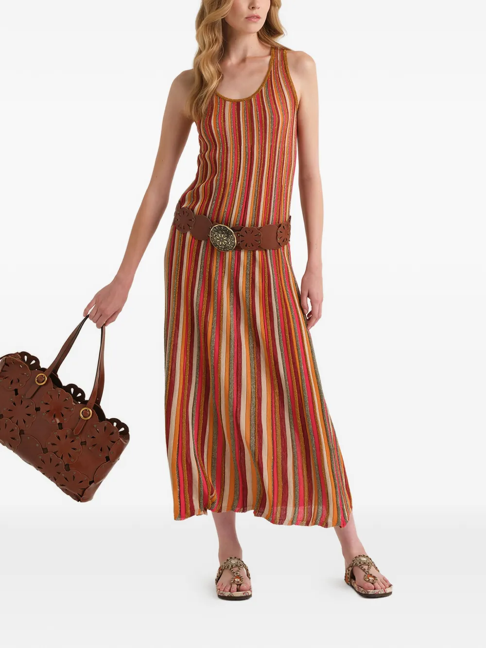  Maliparmi Vestido Flexage A Rayas - Rojo 