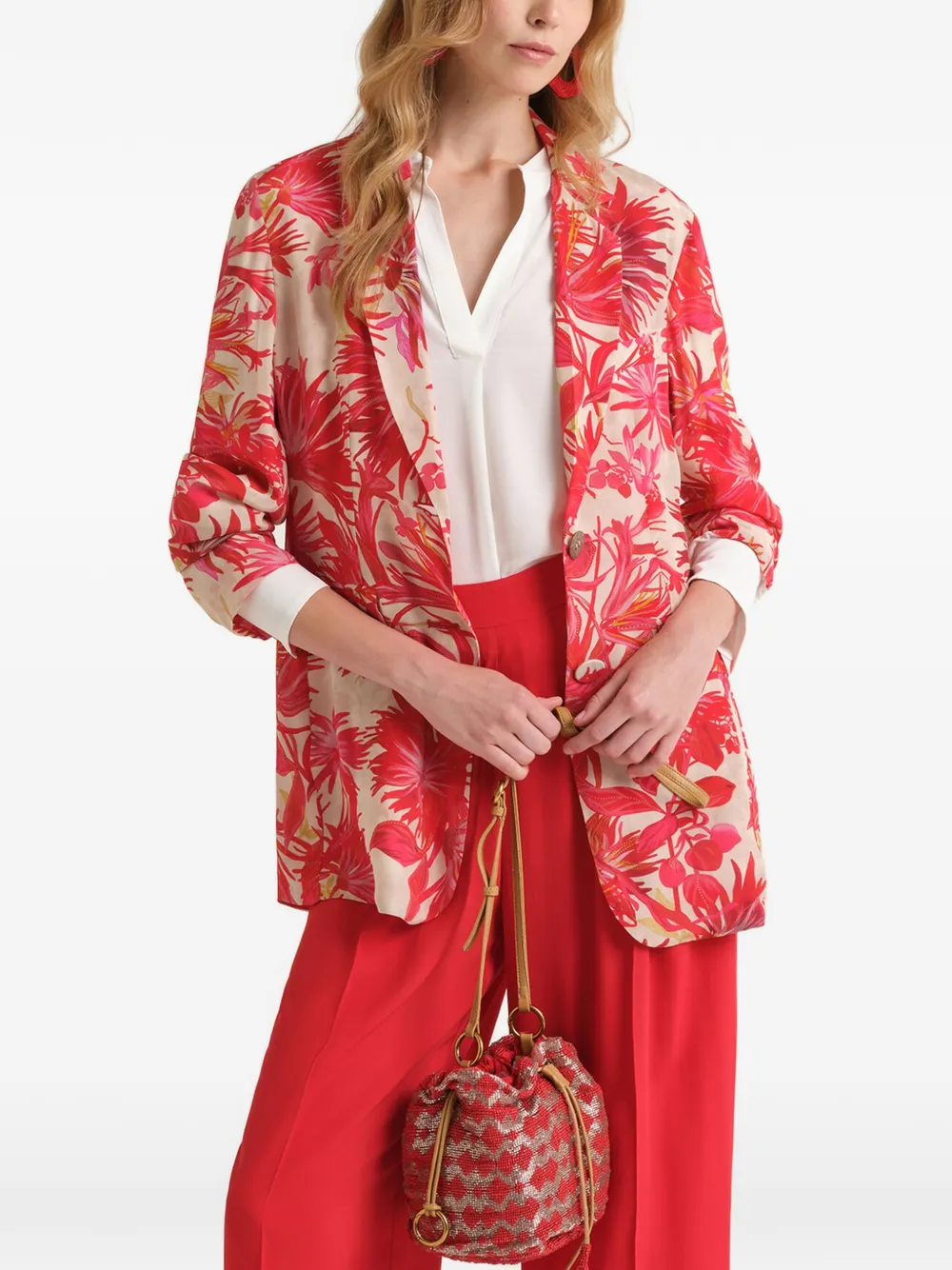MALIPARMI Botanical Jungle blazer Rood