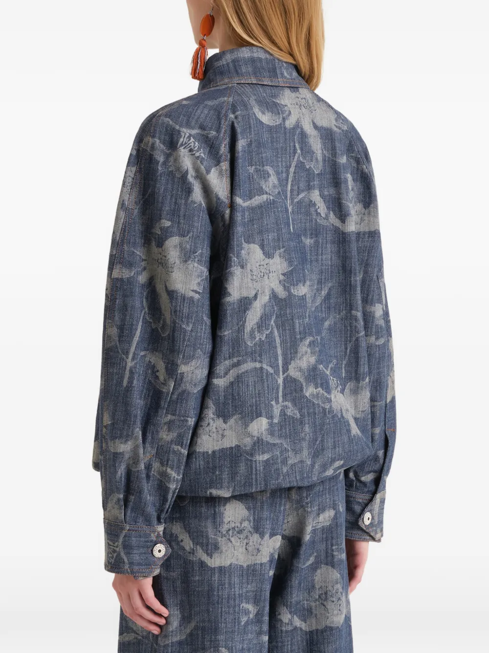 MALIPARMI Jack met bloemenprint Blauw