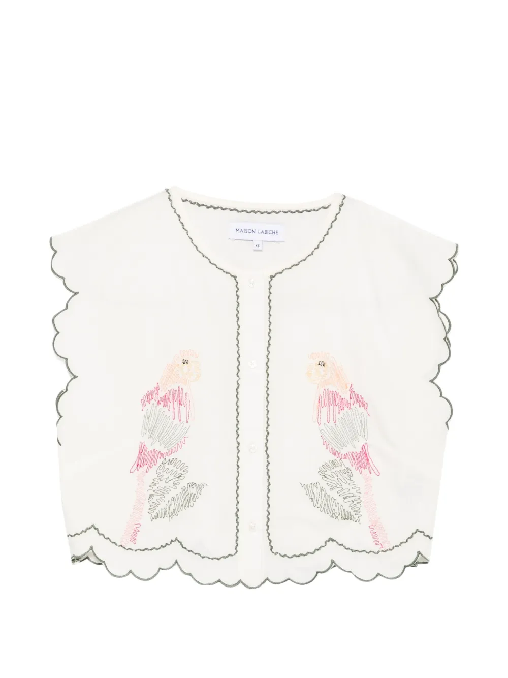 Maison Labiche embroidery scalloped top - Toni neutri
