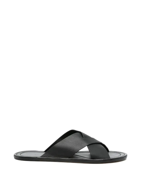 The Row Malick Cross Sandals in Black