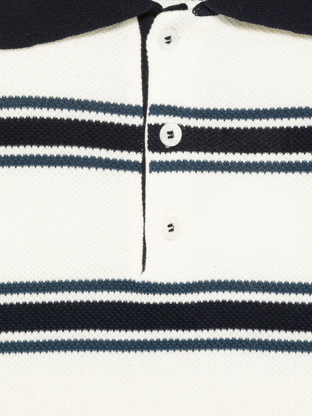 DUNST Gestreept poloshirt met korte mouwen Beige