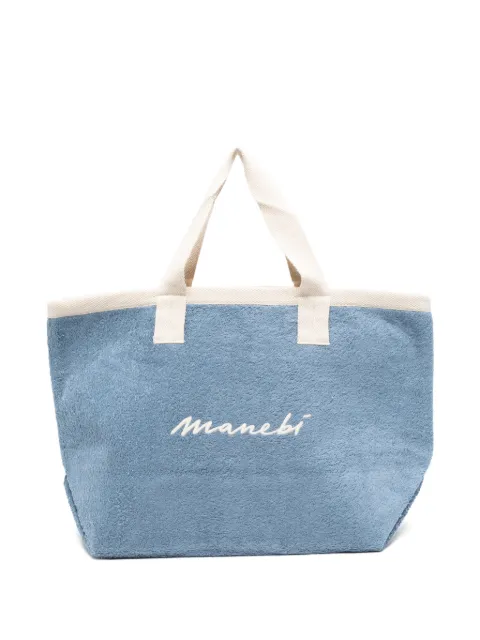 Manebi California logo-embroidered tote bag