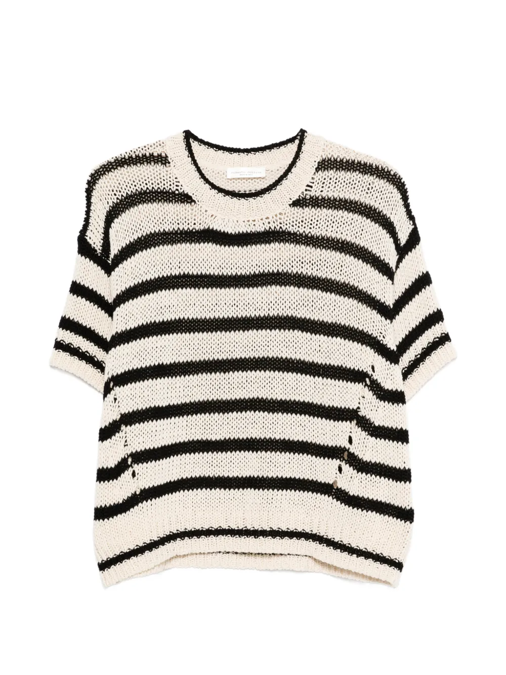 Roberto Collina striped knitted T-shirt - Nude