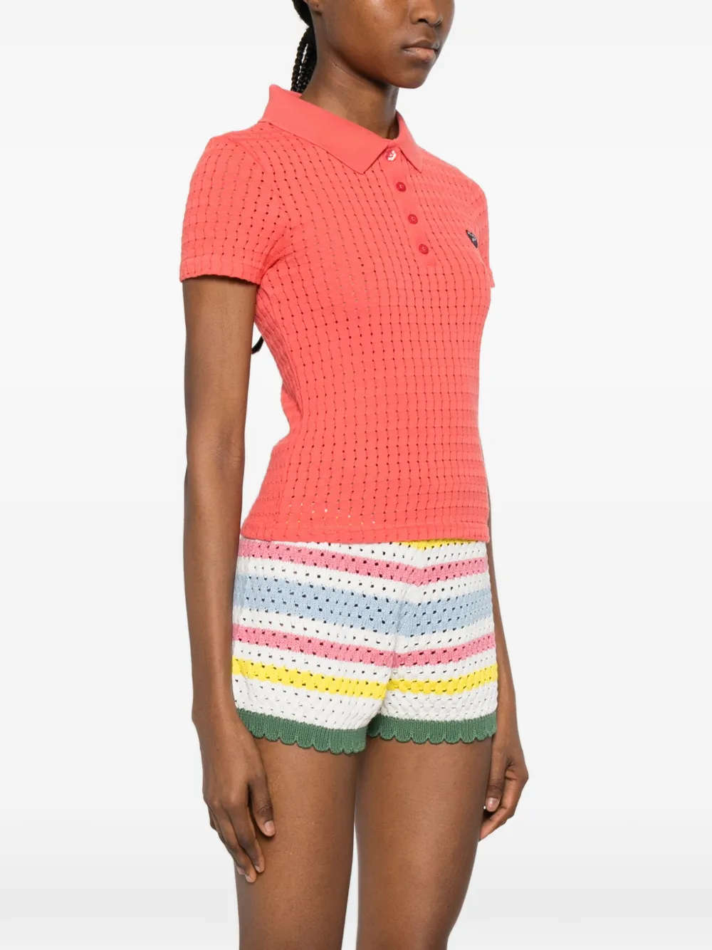 Maison Labiche Poloshirt met hart applicatie Oranje
