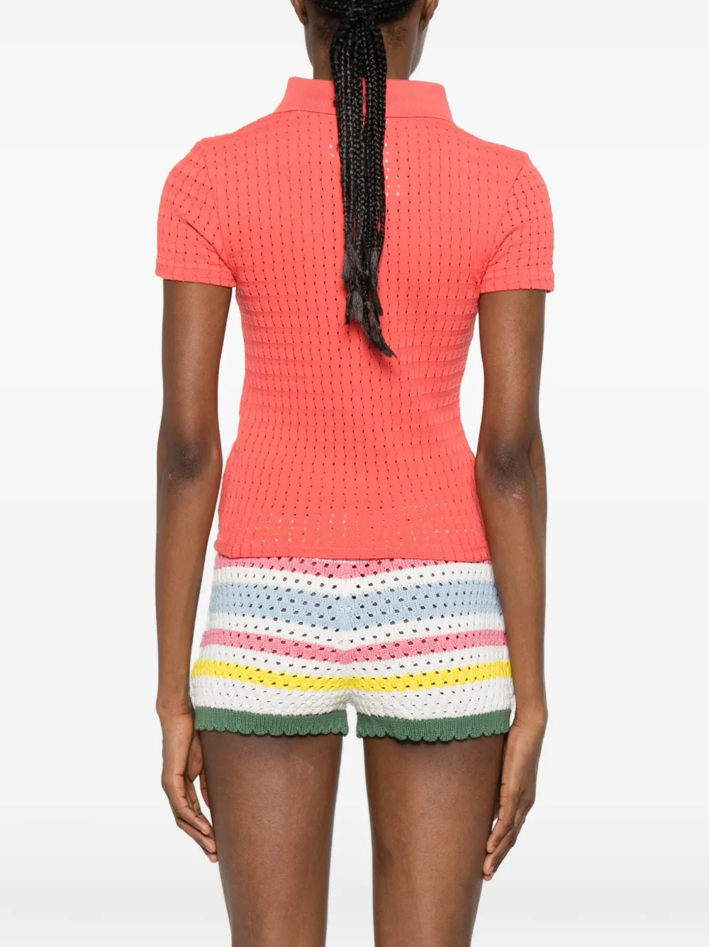 Maison Labiche Poloshirt met hart applicatie Oranje