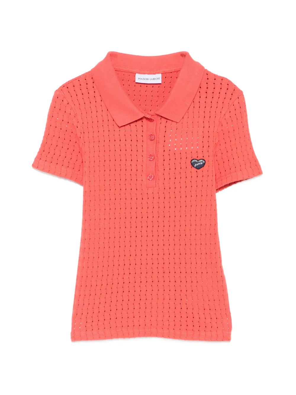 Maison Labiche heart-appliqué polo shirt - Arancione