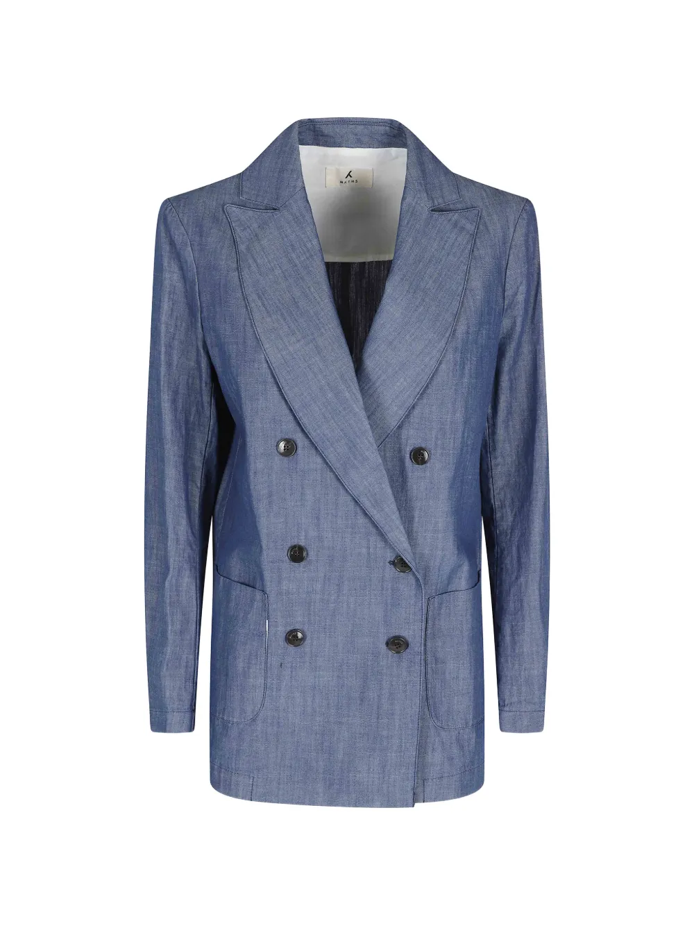 Myths double-breasted chambray jacket - Blu