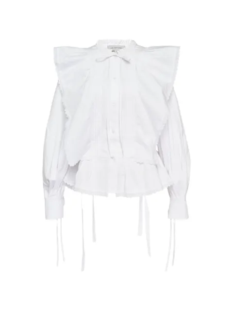 Lee Mathews Emilie ruffled pintuck blouse