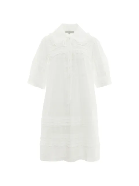 Lee Mathews Victoria ruffled pintuck-detail mini dress