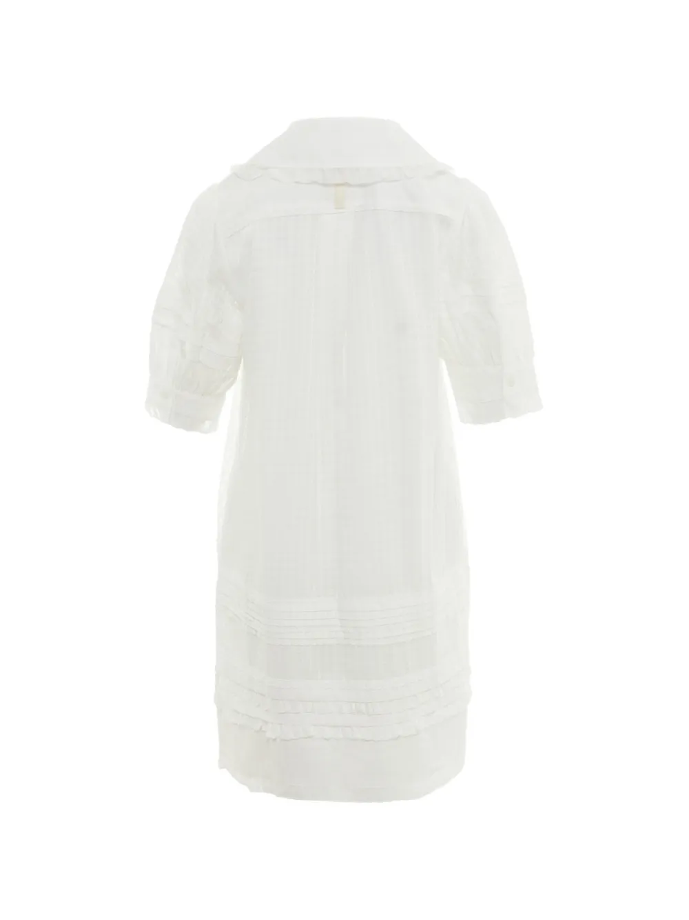 Lee Mathews Victoria mini-jurk met gesmockt detail en ruches Wit