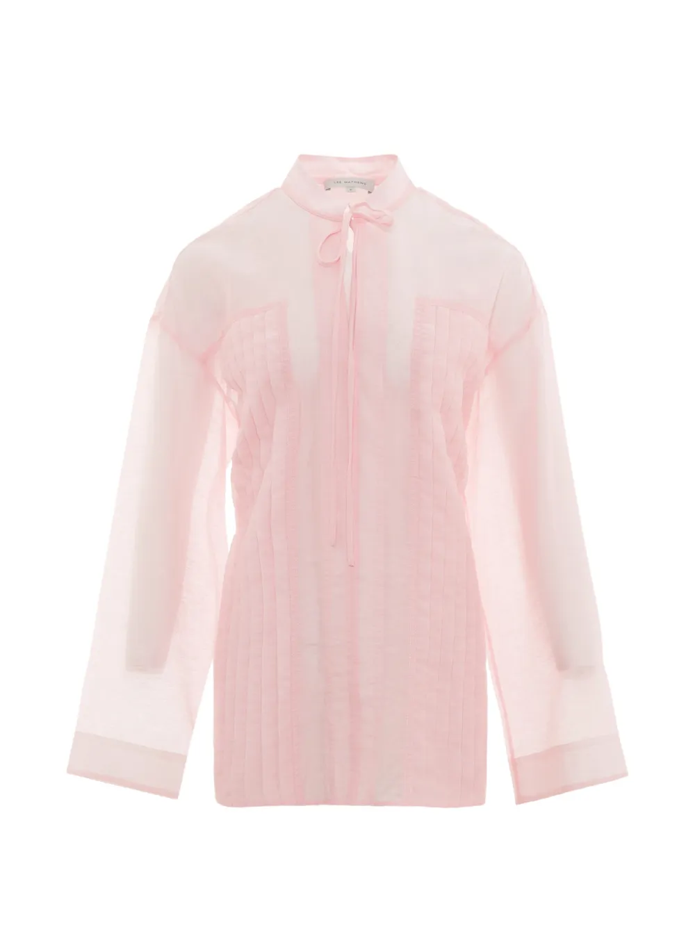 Lee Mathews pleated semi-sheer blouse - Rosa