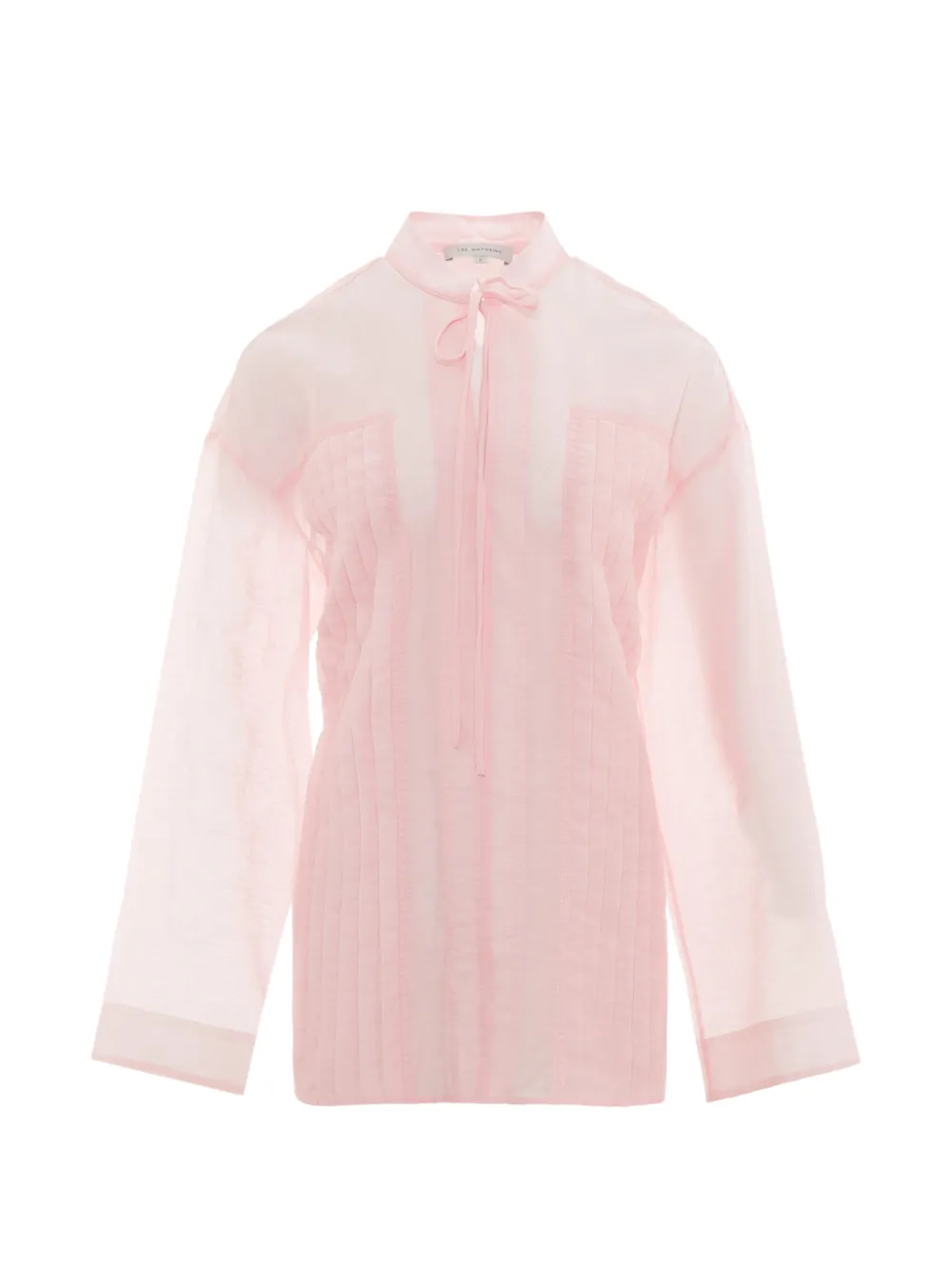 Lee Mathews pleated semi-sheer blouse - Rosa
