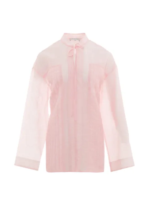 Lee Mathews blusa semitranslúcida con pliegues