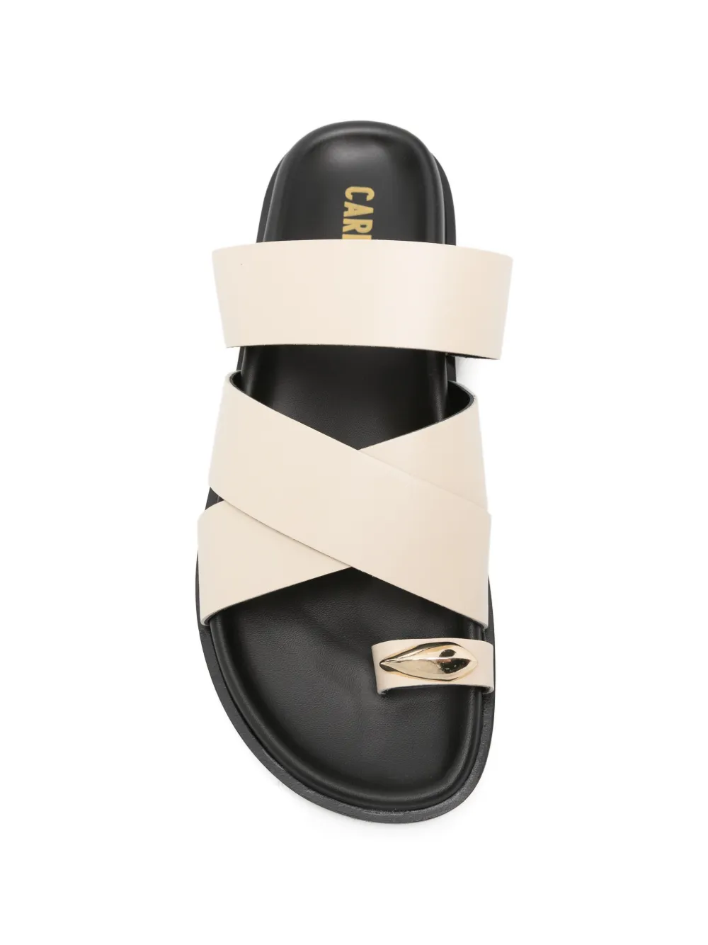 Carmens ring-details sandals Beige