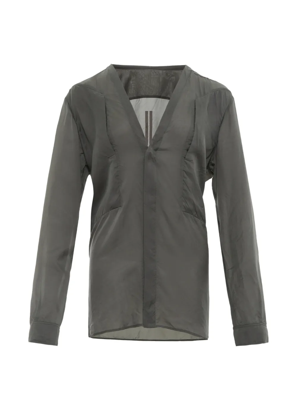 Rick Owens V-neck semi-sheer top - Verde