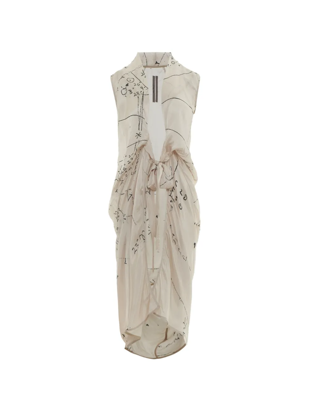Rick Owens sleeveless draped dress - Toni neutri