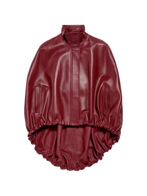 Balenciaga stand collar leather cape