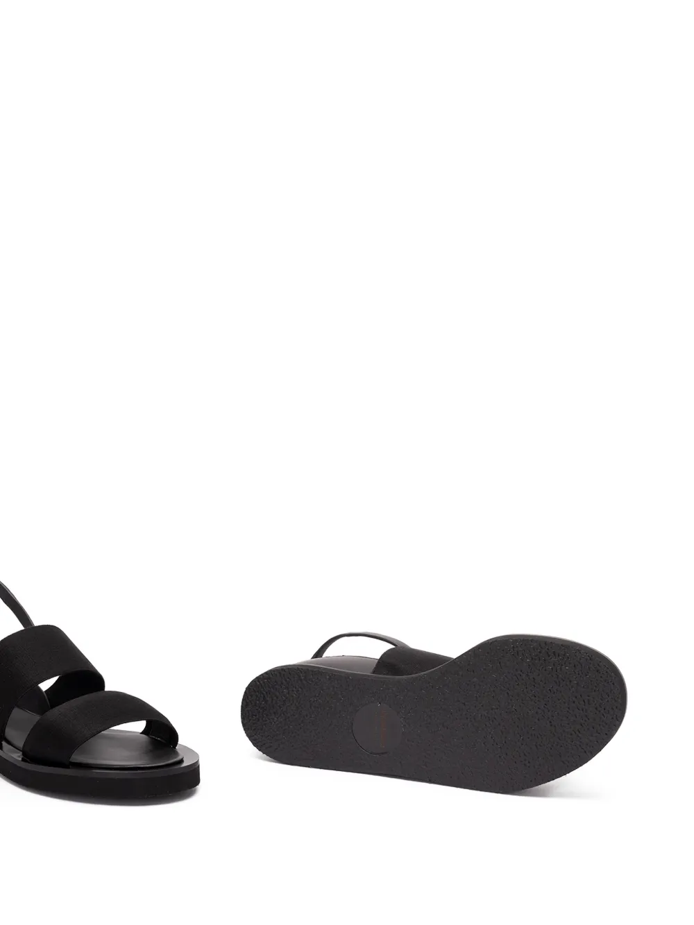 Max Mara Platte leren sandalen Zwart
