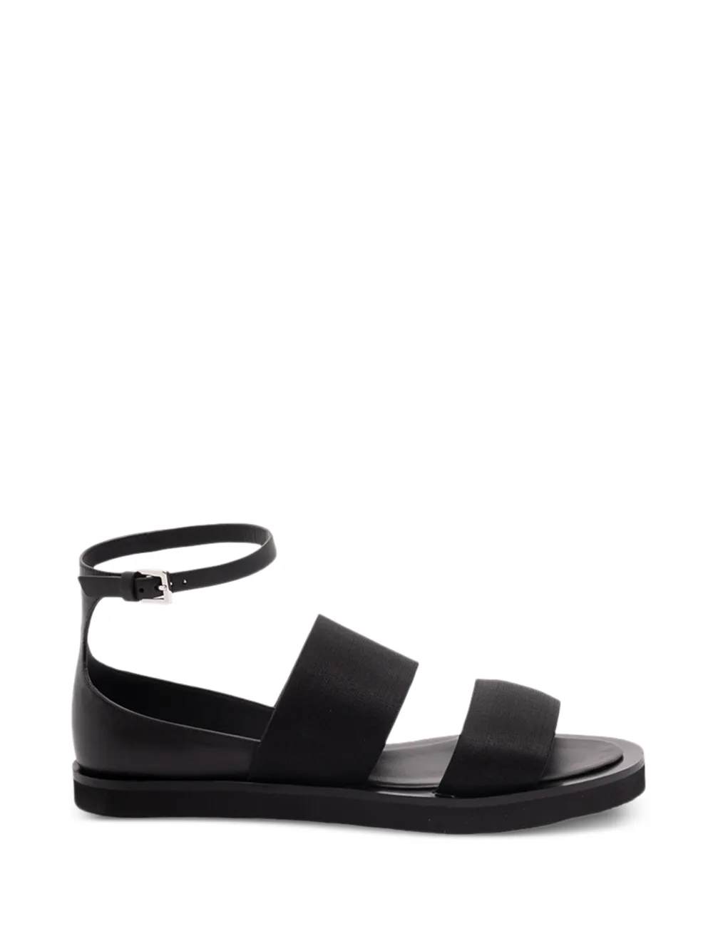 Max Mara leather flat sandals - Schwarz