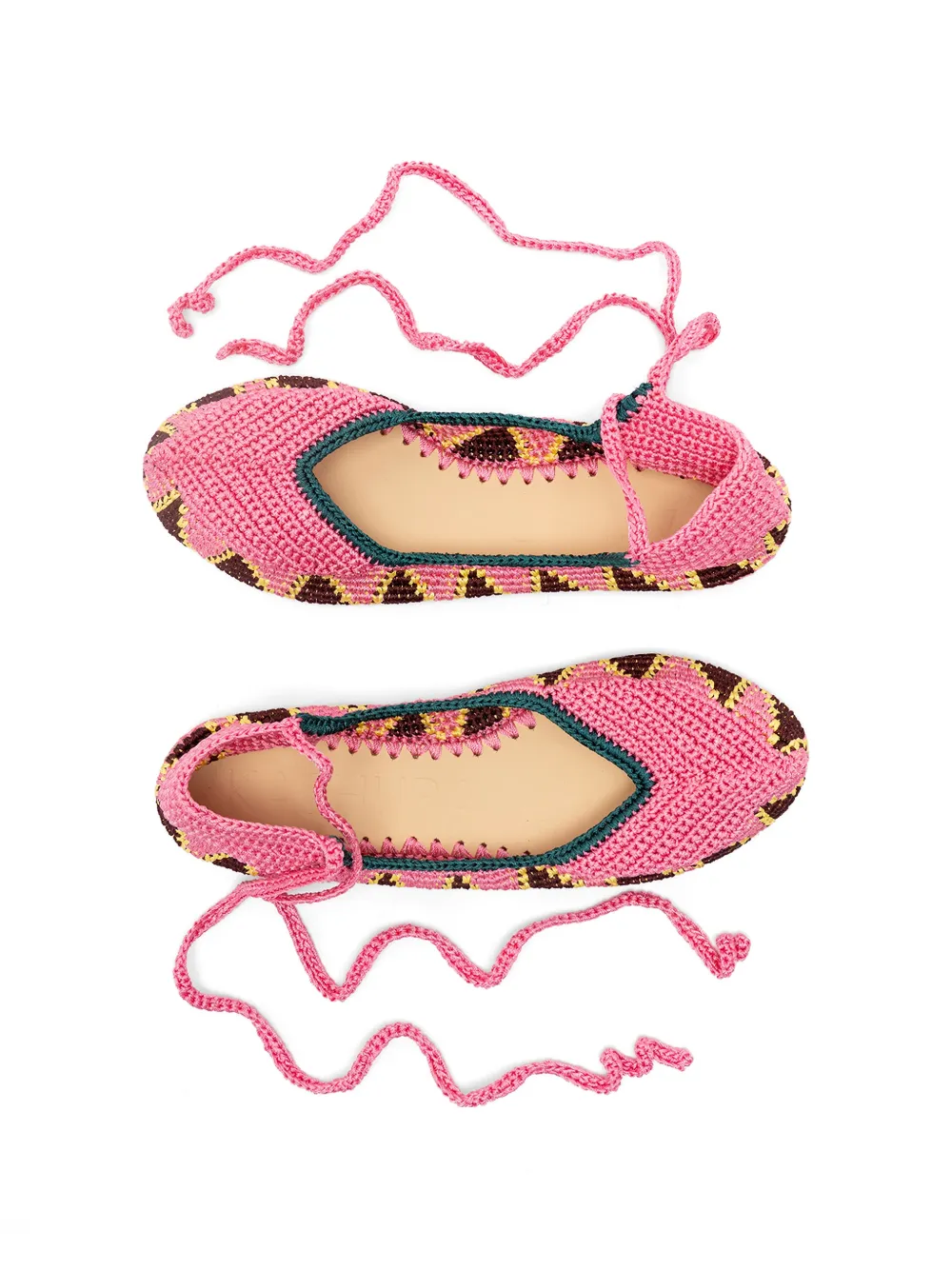  Kashura High Crochet Ballet Flats - Pink 