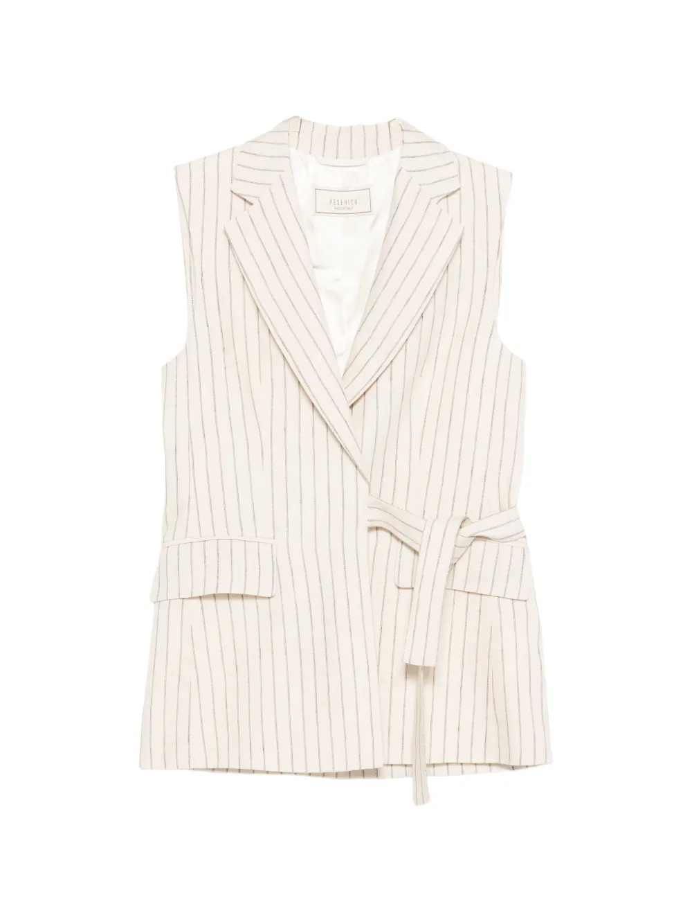 Peserico striped tie-waist vest - Toni neutri