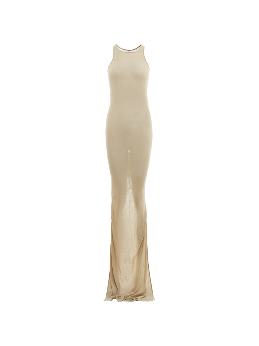 Rick Owens ribbed semi-sheer maxi dress - Toni neutri