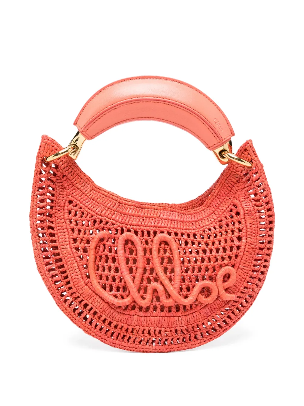 Chloé Summer Banana woven top-handle tote bag - Arancione