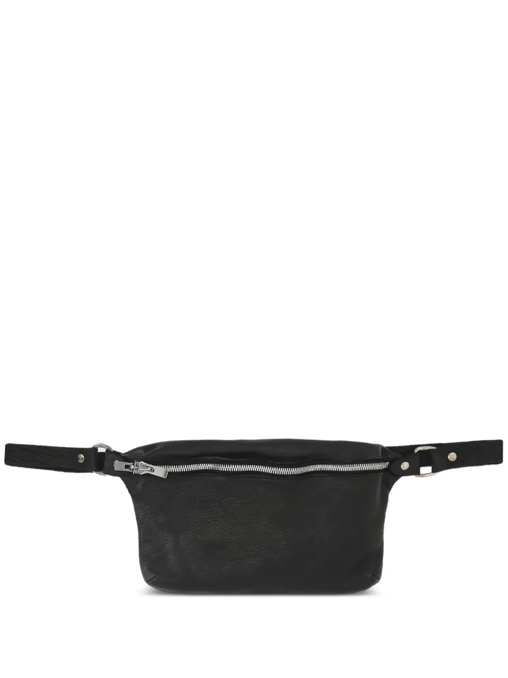 Guidi double-slider leather belt bag - Nero