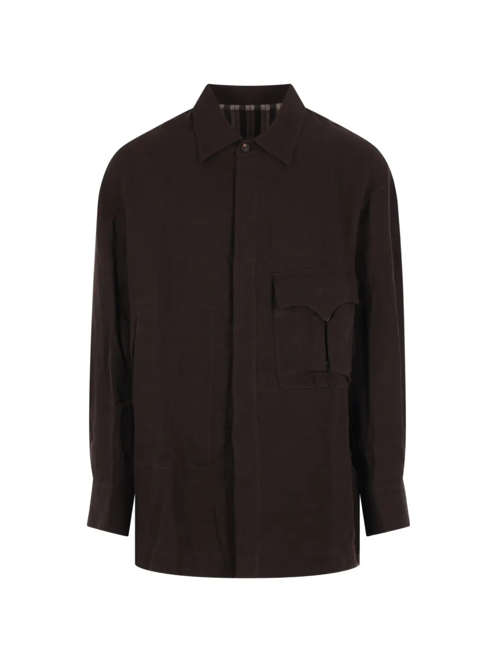 Ziggy Chen flap-pocket shirt - Marrone
