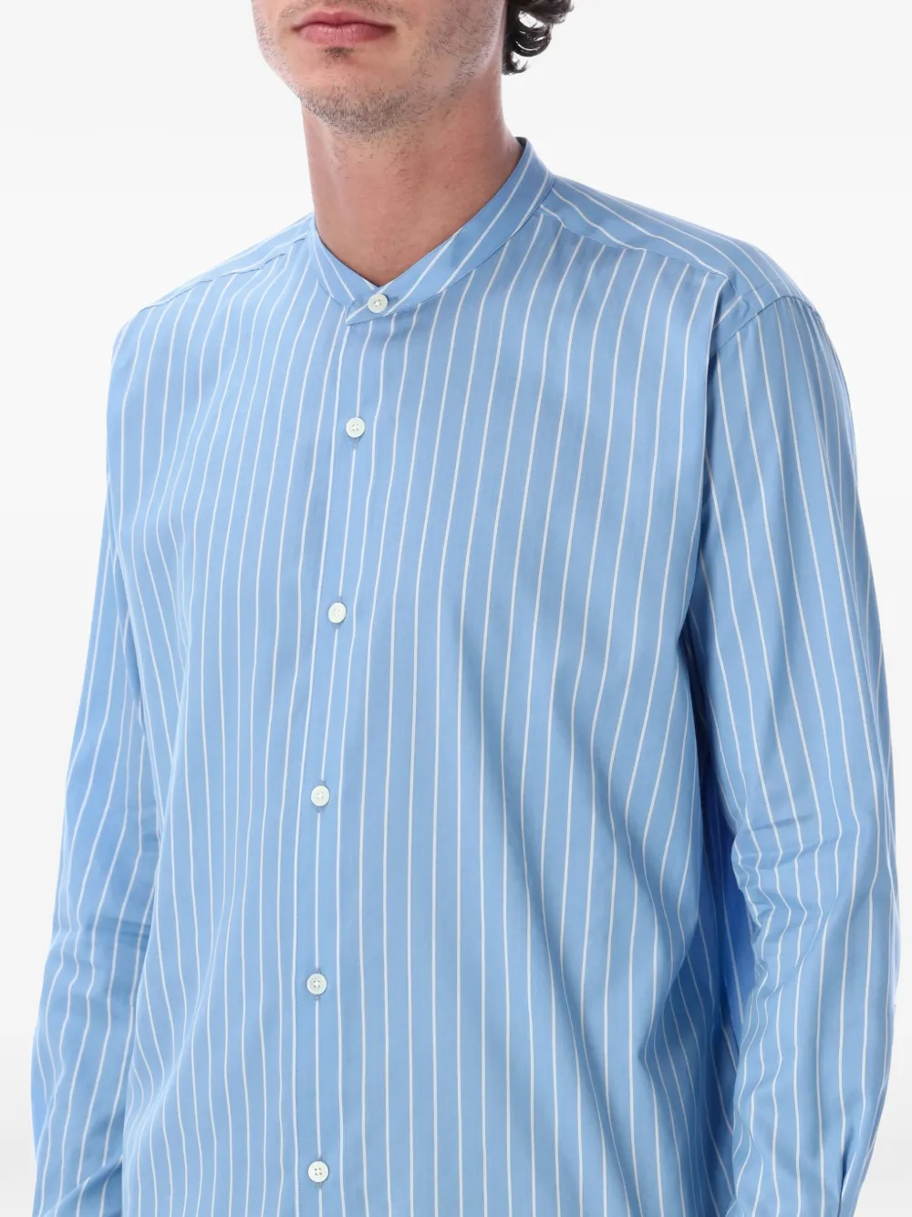  Auralee Camisa A Rayas - Azul 