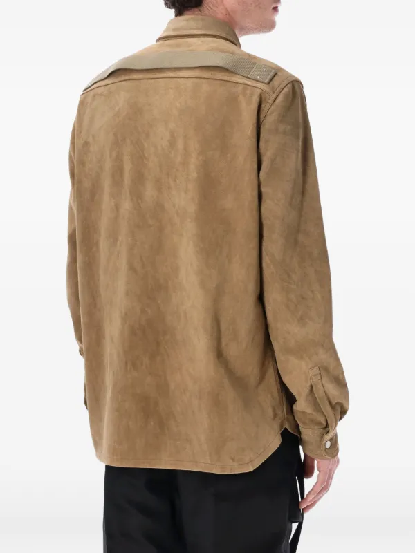 Rick Owens レザーシャツジャケット | ブラウン | FARFETCH JP