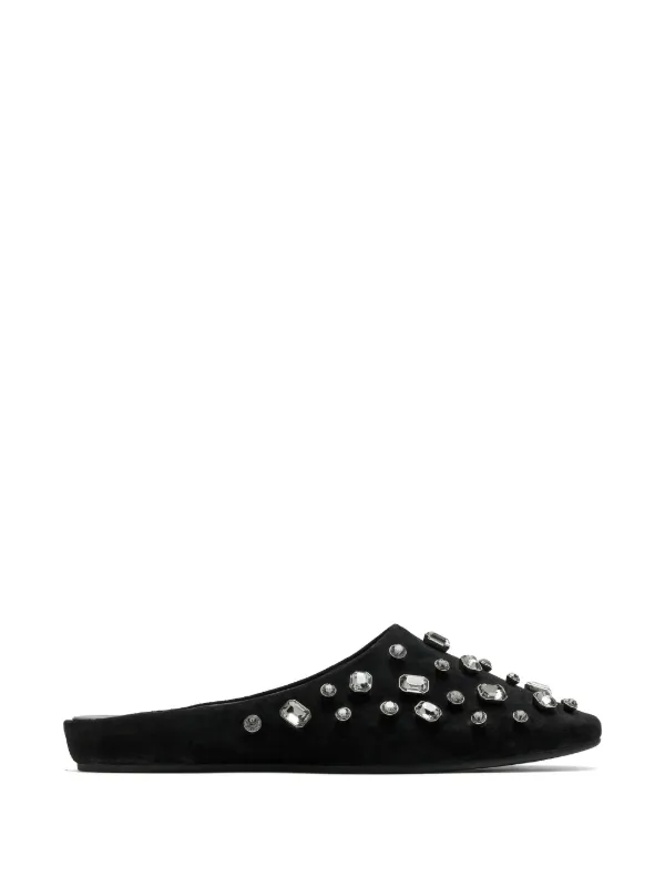 Veronica Beard Narcisa Embellished Mules in Black