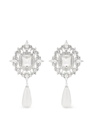 Simone Rocha daisy-motif Crystal Drop Earrings | Silver | FARFETCH ID