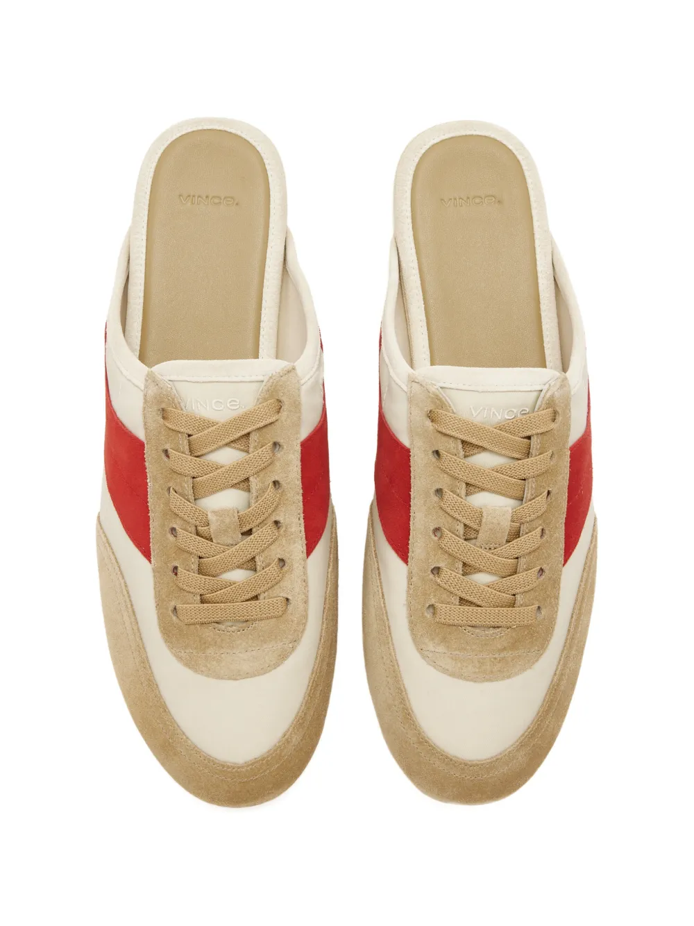 Vince Gestreepte muiltjes Beige