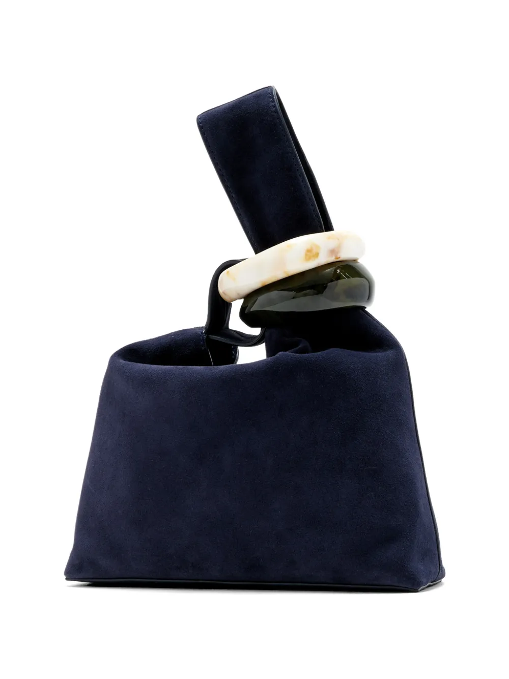 Veronica Beard Ring Handle Satchel In Blue