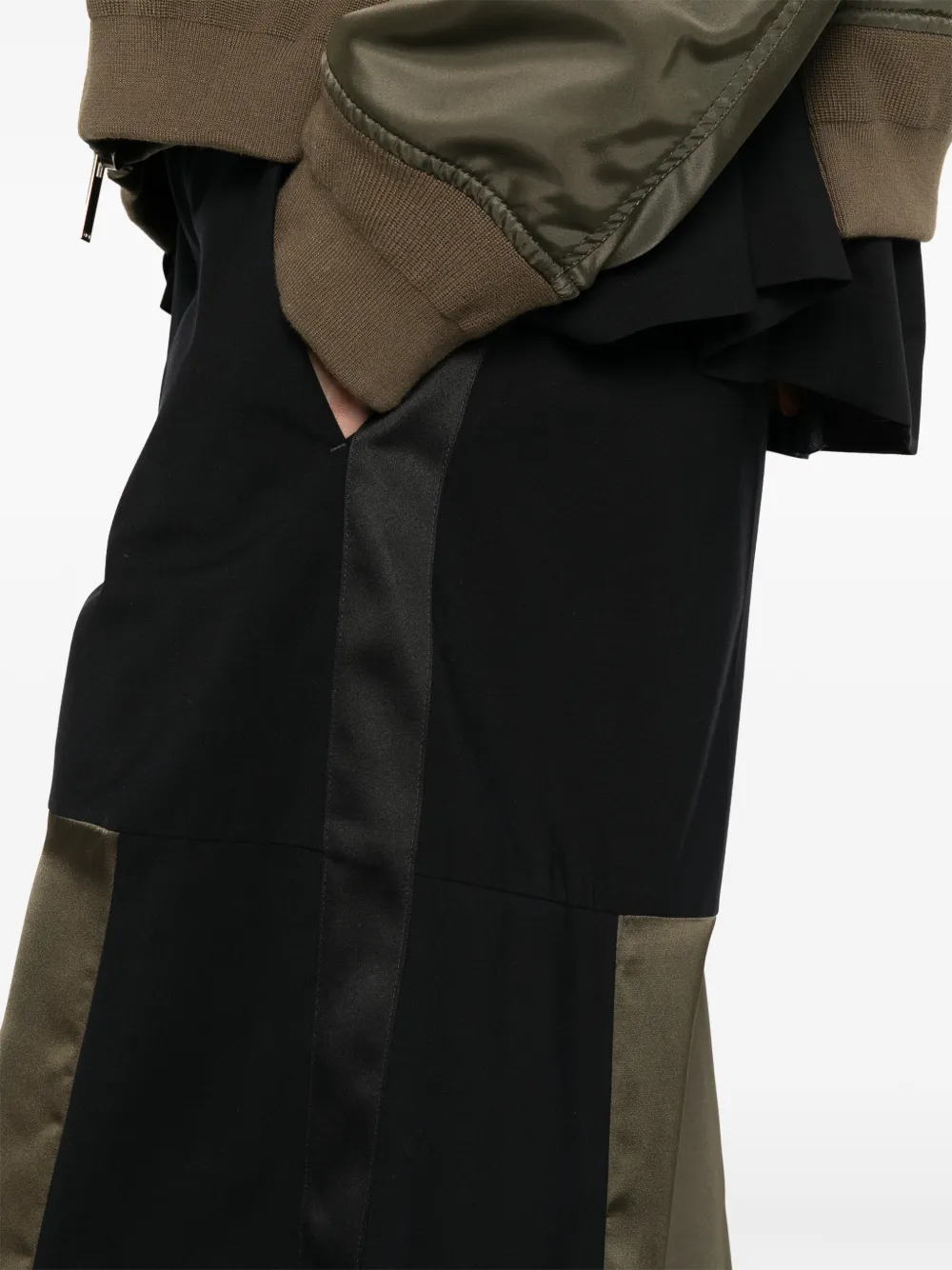 sacai Broek met vlakken Zwart