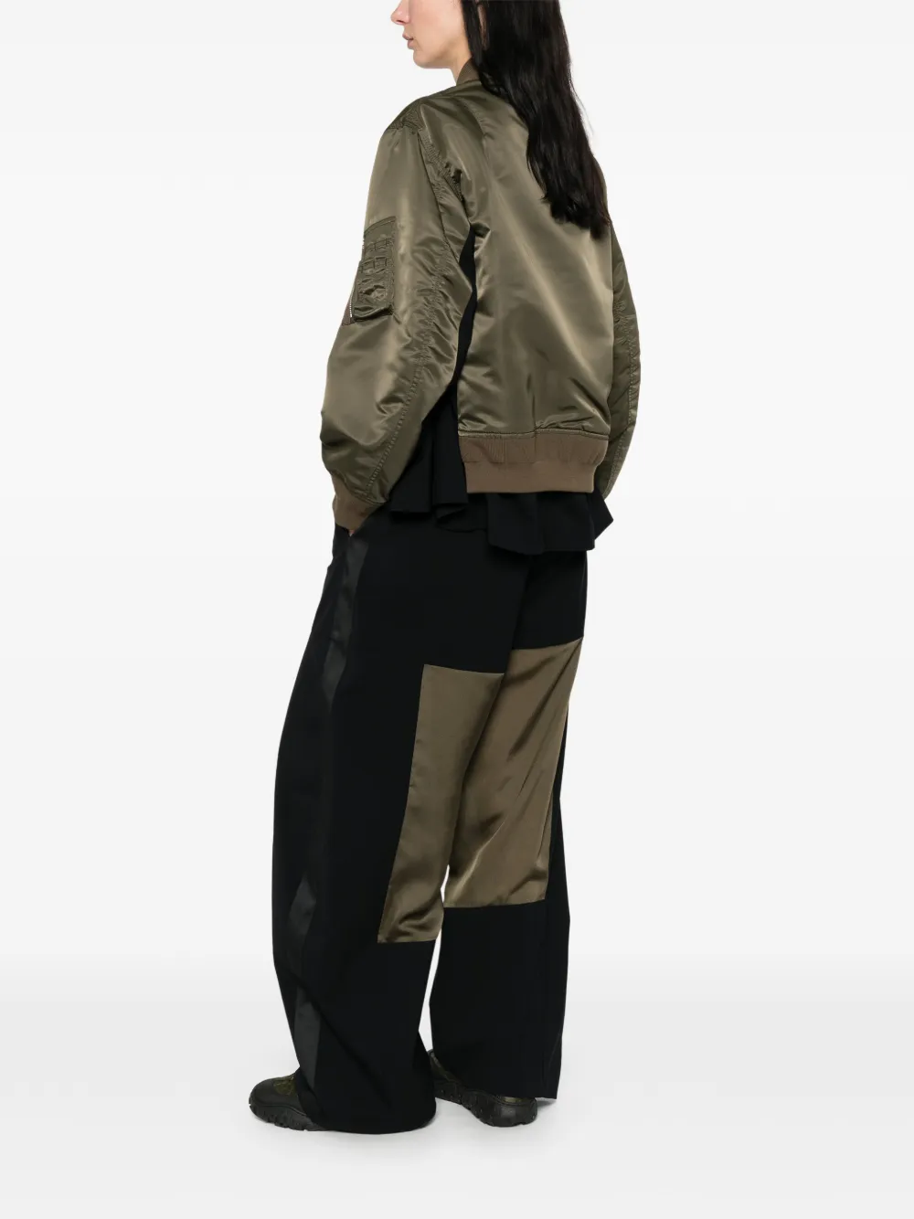 sacai Broek met vlakken Zwart